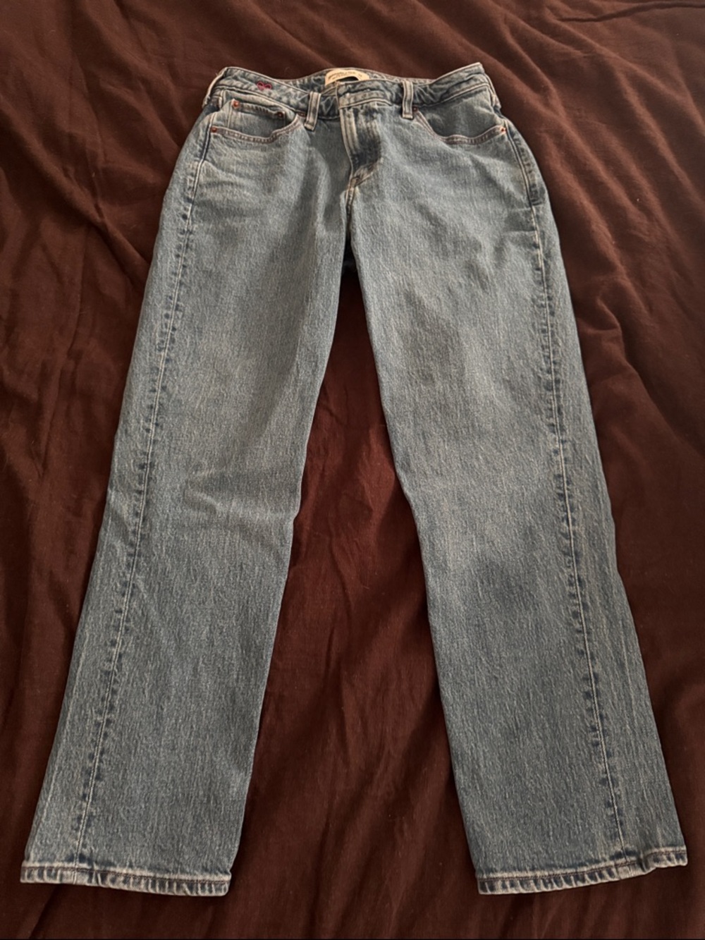 Abercrombie & Fitch Mid Rise 90s Straight Jeans size 29S curve love